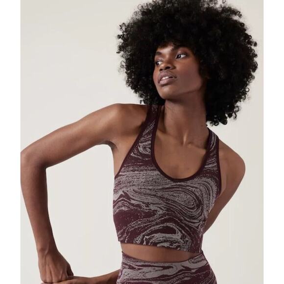 NWT‎ Athleta Aurora Seamless Shine Tank in Spiced Cabernet XXS MSRP $69 - Picture 1 of 5